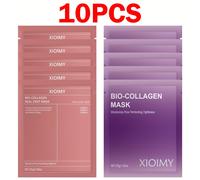 TEMU Set de 10 Mascarillas Faciales de Colágeno, Hidrata Potentemente, Da a la Piel Facial, Inyecta Agua y Vitalidad en la Piel Facial, Instantáneamente la Piel Facial Aplicable a Todo Tipo de Piel