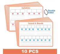 TEMU Set de 10 Tableros de Fonética Aprobados por - Pizarras de Borrado de Cara con Combinados y Digrafos, Adecuados para Aulas de Preescolar y Educación en el Hogar, un Guía de Actividades