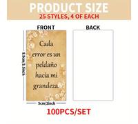 TEMU Set de 100 tarjetas con diseños florales retro españoles y afirmaciones, incluyendo 25 estilos , para , , celebraciones, motivación, agradecimiento y expresar .