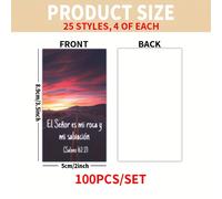 TEMU Set de 100 Tarjetas con Versículos Bíblicos y Poemas con Paisajes Naturales en Español - Ideal para Oraciones y como Regalos para y Familiares en Navidad, Acción de Gracias, San Valentín y Pascua