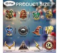 TEMU Set de 12 adornos navideños de madera planos 2D con temática de Harry Potter WB, con cuerda, ideal para decorar árboles de Navidad, puertas y ventanas, regalo de Navidad, añade un festivo