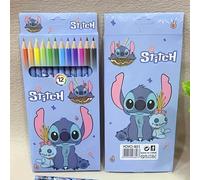 TEMU Set de 12 lápices de dibujo y escritura para oficina Disney Stitch Elsa Princesa Cars | Materiales para regalo de Halloween y Navidad a familiares y