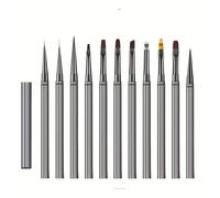 TEMU Set de 12 pinceles para decoración de uñas, que bolígrafos de diseño y herramientas de pintura, para profesionales que utilizan suministros de gel degradado