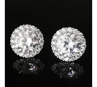 TEMU Set de 2 Aretes Cúbicos de Circonio Sintético con un Hip-Hop, Ideales para Hombres y Mujeres. Joyería Elegante para Uso Diario, como Regalo