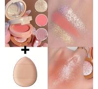 TEMU Set de 2 piezas con en junto con una Borla para Polvo de Dedo, que Perlados y Mate. Maquillaje Versátil Puede Servir Como , de Ojos o Iluminador, Haciéndolo para Principiantes y una Opción para