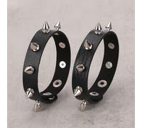 TEMU Set de 2 pulseras vintage estilo Y2K de cuero sintético, moda unisex punk, con diseño de hongo y remaches, ideales para el uso diario y fiestas.