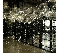 TEMU Set de 20 artículos, que globos y luces de cadena con un diseño de brillantes transparentes, para , compromisos, Navidad, Año y de San Valentín. Requiere pilas AA, que no están incluidas.