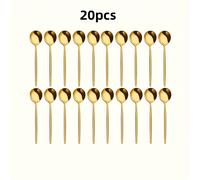 TEMU Set de 20 cucharas de café de acero inoxidable dorado, cucharas de espresso pulidas a espejo para el hogar, la cocina, , - Utensilios de cocina duraderos