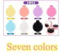 TEMU Set de 21 Espejos Plegables Portátiles y Peines de Viaje, con un Cepillo de Pelo de Nylon en un Mini Diseño Colorido, Como Regalo para Bolsos de Damas Navidad (Disponible en )