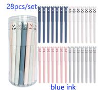 TEMU Set de 28 bolígrafos borrables con temática de cerdo, panda y ratón, con agarres lavables, ideales para y como regalos de papelería, con tinta azul-negra de 0.