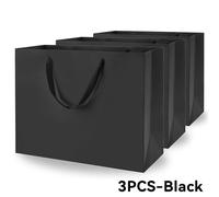 TEMU Set de 3 bolsas de regalo negras extra grandes de 15.7 x 11 x 4.7 pulgadas, con , ideales para diversas ocasiones como de negocios, fiestas, , , tiendas minoristas y Navidad.