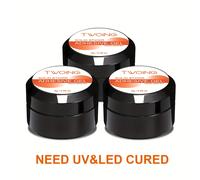 TEMU Set de 3 Botellas de Gel Adhesivo Transparente Sin Limpiar para Uñas Postizas, Puntas de Uñas Falsas, Diamantes de y Escultura de Nail Art 3D, con un Gel Transparente