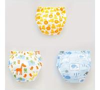 TEMU Set de 3 Calzoncitos de Entrenamiento para Bebé Niños y Niñas, Ropa Interior Lavable para el Aprendizaje del Pedestal para Ayudar a Transicionar de Pañales