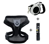 TEMU Set de 3, Correa Extensible de para Perros - para Controlar. Arnés y Seguro para Mascotas - Chaleco de Malla para Gatos y Perros - Diseñado para Pequeñas