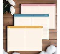 TEMU Set de 3 cuadernos B5 con rayas y diseño de cuadrícula, 100 hojas, rasgables, diseño moderno, estilo Ins, ideales para estudio y oficina, fáciles de usar, perfectos para y secretarias