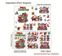 TEMU Set de 3 piezas, Marvel América, -Man, Iron Man, Stickers Navideñas Verdes, Decoración para el Hogar, , Adecuado para Interior, Ventana, Porche, Decoración de Vidrio, Espejo