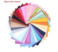 TEMU Set de 30 piezas de tela cuadrada precortada en colores lisos, que mide 20X20 cm (7.9X7.9 pulgadas), ideal para manualidades, acolchado en casa, proyectos de costura y álbumes de recortes