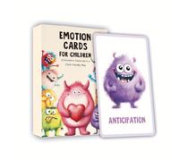 TEMU Set de 32 Tarjetas de Monstruos de con Descripciones, Adorables Ilustraciones de - Herramientas para la Autoregulación, la Educación Social-Emocional y el Control del Estado de Ánimo