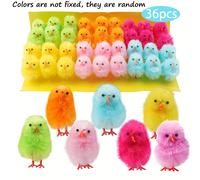 TEMU Set de 36 Mini Pollitos de Chenilla para Pascua, Perfectos para Decorar Gorros y Pasteles, Así como para de Mesa de .