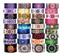 TEMU Set de 36 Rollos de Cinta Washi Mandala, Cinta Decorativa Boho Colorida para Journaling, Scrapbooking, Planner, Collage y Manualidades
