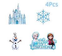 TEMU Set de 4 Decoraciones Temáticas de Disney Frozen Elsa para Ocasiones Festivas, Ideal Como de Mesa para de , Y Una Maravillosa Idea de Regalo para la del de un