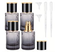 TEMU Set de 4 Frascos de Perfume de Viaje Vintage | 30ml Frascos de Spray Portátiles de Calidad a Prueba de Fugas con Embudo y Gotero, Ideales para Perfume, y Cuidado de la Piel