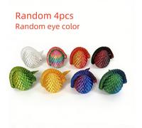 TEMU Set de 4 huevos de 3D impresas con colores aleatorios y articulaciones móviles, ideales para decoración creativa en cualquier habitación