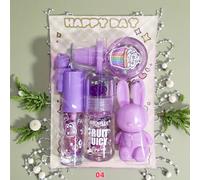 TEMU Set de 4 labiales brillantes hidratantes de dibujos animados , 4 unidades de labial, labial espejo, de agua, cambio de , labios de agua, miel, regalo de vacaciones, set de labios