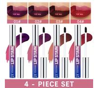 TEMU Set de 4 labiales vibrantes, resistentes y de larga duración, con una fórmula a prueba de manchas y no pegajosa. Enriquecido con E, lápiz labial mate hidratante proporciona un uso todo .