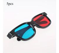 TEMU Set de 5 gafas 3D nuevas con montura negra, diseñadas para TV anaglífica, películas, DVDs y videojuegos, que proporcionan una .
