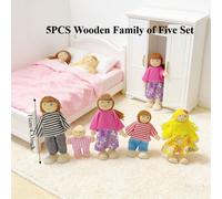 TEMU Set de 5 Muñecas de Madera en Miniatura que Representan una , con Articulaciones Móviles para de Forma Flexible. Ideal para Decorar de de Muñecas y como Regalos de