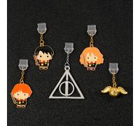 TEMU Set de 5 tapones antipolvo adorables para teléfono móvil con temática de Harry Potter, con Hermione, Ron y el Dorado, perfectos para fans de Mágica y como regalo de Navidad para