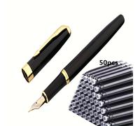 TEMU Set de 50 tintas y 1 pluma estilográfica, pluma de metal de para oficina, negocios, , material escolar, suministros de oficina, material escolar