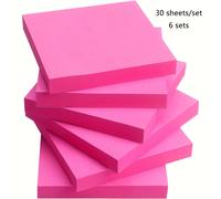 TEMU Set de 6 (180 hojas) de notas adhesivas de 3X3 pulgadas, con colores vibrantes y almohadillas autoadhesivas, perfectas para usar en casa, en o en cuadernos, con 30 hojas por .
