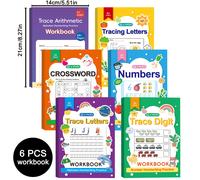 TEMU Set de 6 cuadernos de matemáticas para preescolares: de , ejercicios de y adecuados para niños pequeños a de 3 años, así como prejardín. Diseñado para uso en el hogar y