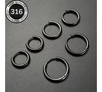 TEMU Set de 6 piezas/3 de aretes negros de acero inoxidable | Estilo casual unisex de 8 mm a 12 mm | Aretes pequeños de aro hipoalergénicos sin baño | Aretes ligeros adecuados para múltiples piercings