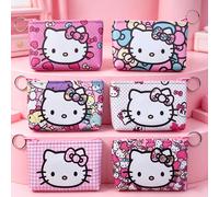 TEMU ¡Set de 6 piezas! para mujer estilo Hello Kitty, lindo estampado de gatita, diseño con cremallera, ideal para guardar cambio/maquillaje, regalo para las fiestas