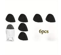 TEMU Set de 6 plantillas ajustables - Talla de zapato, proporciona soporte para los dedos, protección para el talón, ideal para géneros, botas, tacones altos y zapatillas - Color: Negro