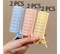 TEMU Set de 6 rizadores profesionales sin , ideales para todo tipo de cabello - Herramientas de volumen con pinzas autoadhesivas, colores surtidos