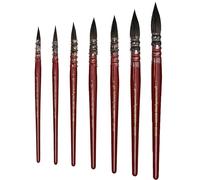 TEMU Set de 7 pinceles redondos | Rotuladores de acuarela con de madera, pinceles de punta para dibujo y resaltado, suministros y caligrafía