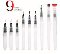 TEMU Set de 9 pinceles con capacidad para agua, cuerpo transparente, ideal para principiantes en caligrafía y pintura, fácil de usar y rellenar