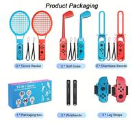 TEMU Set de accesorios 10-In-Sports, ideal para juegos deportivos de Switch, palo de golf/ de tenis/ correa para piernas, para regalos de , compatible con de Switch, set de accesorios