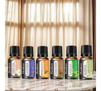 TEMU Set de Aceites Esenciales de 6 piezas, 10ml por Botella, para Humidificador, Piedra de , Difusor, Hogar, Hotel, Regalo, Coche
