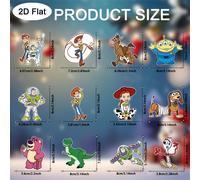 TEMU Set de adornos navideños de madera de Toy Story, 2D , 12 piezas con cuerda - Decoraciones festivas para árbol, ventana y puerta, regalo para Navidad y Año