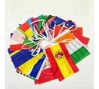 TEMU Set de Banderas Multinacionales de 39 piezas | Banderas de Poliéster de 14x21cm para Deportivos, Decoración de Bares, Decoración Interior y Exterior del Hogar