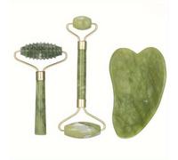 TEMU Set de Belleza de Jade Natural de 3 piezas - un Rodillo de Masaje Facial, Masajeador de Ojos y Tabla de , Ideal para el Relajamiento y el Cuidado de la Piel, para Regalos de Vacaciones
