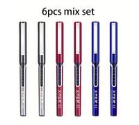 TEMU Set de bolígrafos neutros líquidos de tubo de calidad y gran capacidad, con puntas finas de 0.5 mm en que se rápidamente y escriben , ideal para uso en oficina y firmas comerciales (6 unidades)