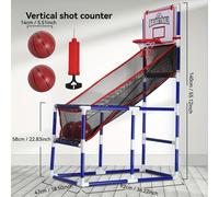 TEMU Set de Canasta de Baloncesto con 2 Balones - Mini Juego de Arcade de Baloncesto Interior Azul, Material de PVC, para Entrenamiento, Juego Deportivo, Ideal para Regalos de y Festivos