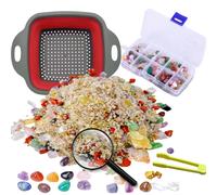 TEMU Set de de Arena y Piedra con Diseños de Joyería, Varios Cristales, con una Capacidad de 150G, una de Minería para la Exploración y Colección de