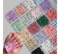 TEMU Set de Decoración de Uñas con Aurora Colorido de 24 Rejillas - Accesorios de Uñas Estilo de Resina, Adecuados para Manos, Pies y Uñas DIY, Decoración de Uñas de Moda